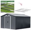 Apex Roof Garden Shed Metal Storage Outdoor Cabin Room Tools Organiser Dark Grey
