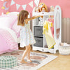 Children Armoire Dresser Kids Wooden Hanging Dress Up Wardrobe with Mirror