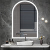 Illuminated LED Bathroom Mirror with Demister Sensor Clock Temperature Display