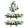 3PCS Artificial Wedding Arch Rose Flower Row Top Table Centrepiece Vase Set