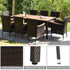 9 PCS Patio Rattan Furniture Dining Set Stackable Garden Wicker Conversation Set