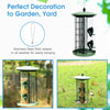 3-in-1 Metal Bird Feeder Outdoor Hanging Wild Feeding Station Detachable Tubes