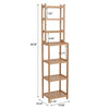 Removable 7 Tier Book Shelf Unit Bamboo Bookcase Bathroom Storage Rack Display