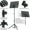 Heavy Duty Sheet Music Stand Adjustable Tripod Orchestral Sheet Holder with Bags