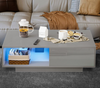 Wooden LED Coffee Table With Storage High Gloss Drawers Living Room + RGB Lights