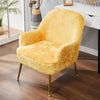 Upholstered Armchair Nordic Crushed Velvet Single Sofa Chair Golden Metal Leg