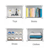 12 Cube Plastic Shoe Storage Boxes Shelf Stand Bookcase Organizer Cabinet White