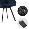 2 x Rotatable Dining Chairs Padded Velvet Seat Metal Legs Swivel Kitchen Modern