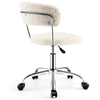 Faux Fur Home Office Chair Sherpa Swivel Desk Chair Adjustable Height Rolling