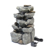 Electric Garden Patio Waterfall Water Feature LED Cascading Rock Fountain Statue