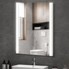 White Bathroom Mirror Wall Mounted 3 Colors LED Lights Touch Switch Anti-fog