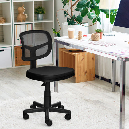 Height Adjustable Armless Mesh Computer Office Chair Y-shaped Lumbar Support