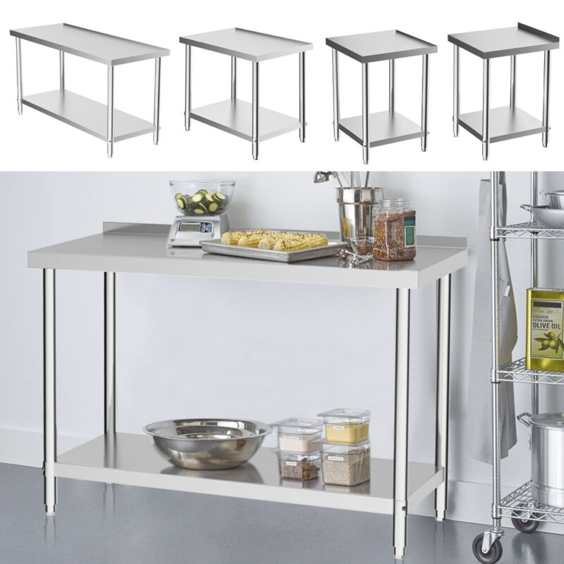 Stainless Steel Commercial Catering Table Work Bench Kitchen Worktop 2 ...