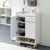 Wood Shoe Cabinet Rack Storage 2 Door 1 Drawer Cupboard 4 Shelf Furniture