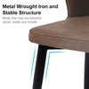 2/4/6pcs Dining Chairs Set Faux Leather Seat Back Metal Legs Kitchen Chair