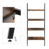 Home and Office Leaning Doored Bookcase Industrial Open Shelf Wood and Metal