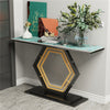 Large Marble Console Table Hallway Long Table Pentagon Frame Side Station Table