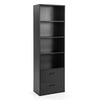 6-Tier Modern Bookshelf 188 cm Tall Bookcase w/ 4 Open Shelves and 2 Drawers