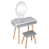 Makeup table hairdressing table cosmetic table dresser lighting mirror stool white-