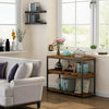 3Tier Industrial Console Side Table with Iron Tube Frame for Hallway Living Room