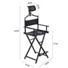 Black Aluminum Frame Makeup Artist Chair Outdoor Portable Folding Director Chair