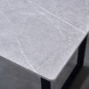 150cm Dining Table Set and 4 PU Leather Chairs Kitchen Marble Effect Grey Table