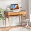 Modern Bamboo Computer Desk Study Writing Desk Workstation W/ 2 Storage Drawers