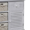 Wooden Wicker Basket Cabinet Storage Sideboard Chest Of Drawers Rack Shelf White