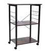 3-Tier Microwave Oven Shelf Rack Storage Stand Kitchen Cart Table With 6 Hooks
