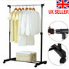 Garment Rack Single Adjustable Portable Clothes Rail Hanging Storage Rail Stand