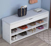 Wooden Shoe Rack Storage Bench Padded Seat w/ Cushion Organiser Hallyway Cabinet