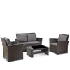 Rattan Garden Furniture 4 Seater Corner Sofa Dining Coffee Table Outdoor Patio