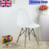 New White Eiffel Style Breakfast Dining Chair Seat Wooden Leg Home Office Garden