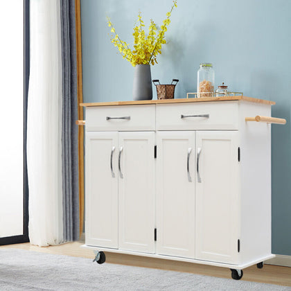 Kitchen Trolley Island Serving Cupboard Cart Dining Sideboard Storage Cabinet UK