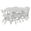 Plastic Rattan Patio Dining Table & Folding Chairs Outdoor Garden Furniture Sets