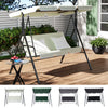 Patio Metal Swing Chairs Outdoor Hammock 3 Seater Canopy Garden Bench Sunshade