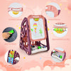 3 in 1 Kids Art Easel 2 Sides Magnetic Whiteboard Chalkboard W/Book Storage Rack