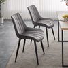 Set of 2 Dining Chairs Velvet Padded Seat Metal Leg Kitchen Chairs Multicolor