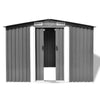 Outdoor Patio Garden Large Storage Shed Box Grey Metal 257x205x178 O9H3