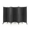 6-Panel Room Divider 172cm Folding Privacy Screen Rolling Portable Wall Divider