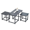 Set of 3 Coffee Table with 2 Stools Set Nesting Table Living Room Office Lounge