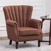 Fabric Linen Armchair Wing Back Occasional Accent Tub Chair Fireside Sofa Lounge