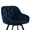 2 x Rotatable Dining Chairs Padded Velvet Seat Metal Legs Swivel Kitchen Modern