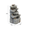 Electric Water Feature Fountain w/ LED Light Resin Rock Cascading Indoor Outdoor