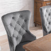 2x Upholstered Dining Chairs Set With Solid Wooden Legs for Dining Room Kitchen