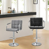 2 X Swivel Gas Lift Bar Stools Kitchen,Breakfast Pub Black, Grey With Backrest