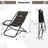 Outdoor Portable Beach Chair Folding Sling Chair Patio PE Wicker Rocking Chair