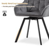2 x Rotatable Dining Chairs Padded Velvet Seat Metal Legs Swivel Kitchen Modern