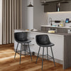 1/2/4x PU Leather Bar Stool High Counter Breakfast Chair with Backrest Barstool