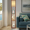 Modern Shelf Floor Standard Lamp Wooden Lounge Light 4 Tiered Shelving Storage